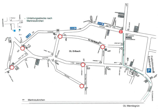 veränderte Verkehrsführung zur Erlbacher Kirwe